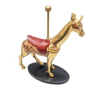 Franklin Mint Carousel Giraffe 24K Gold Plate Majestic Menagerie Figurine